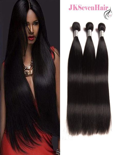 

10a remy straight brazilian human hair 3 bundles deal peruvian indian malaysian machine weft extension factory 7023107, Black