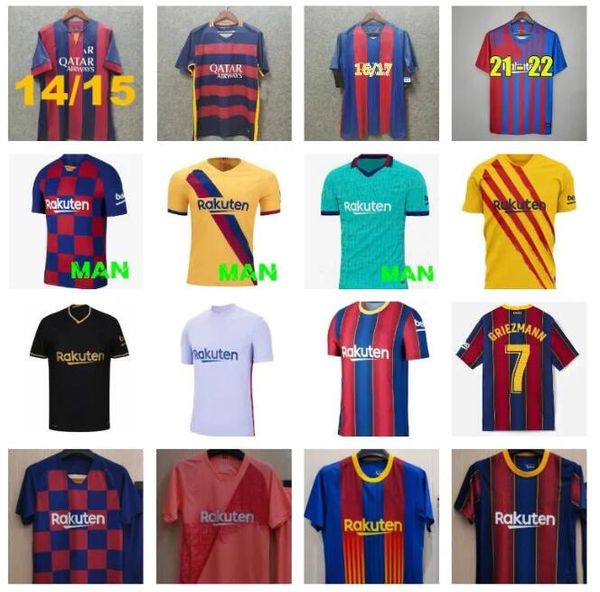 

18 19 20 21 retro barcelona puyol a.iniesta xavi messis soccer jerseys 2014 2015 2016 2017 2018 2019 2021 2022 home neymar jr pique suarez v, Black;yellow