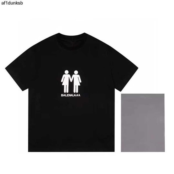 

t-shirt oversized balencaigaly print neck balencigaly cotton vintage tee cotton t flag crew shirt men fit women lovers paris 1917 designer, White;black