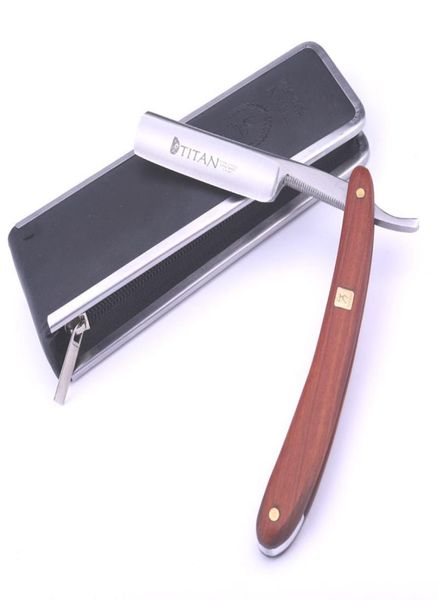 

titan wooden handle mens shaving tools straight razor shave 2202148456289