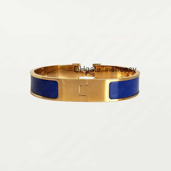 

aher mas designer luxury brand enamel bracelet bangle classic h 18k gold luxury brand enamel for men women birthday mother' day jewelry, Black