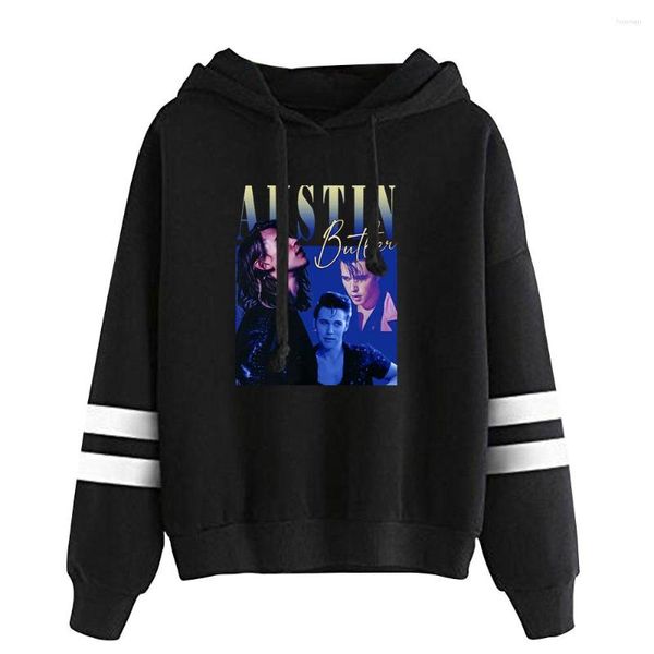 

men's hoodies austin butler movie 2023 merch pullover hoodie fashion hooded sweatshirt tracksuit, Black