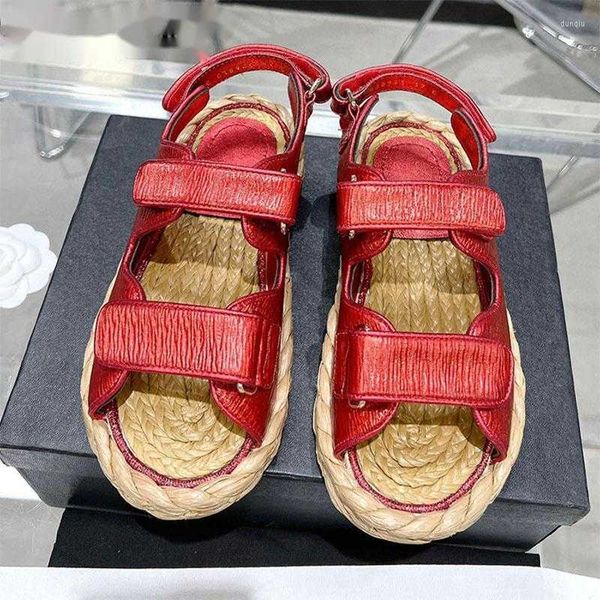 

sandals 2023 summer women double-breasted thick soled anti-slip solid color open-toe comfortable leisure holiday flat sandal, Black