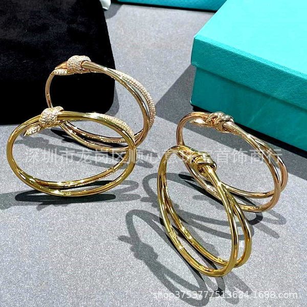 

high-quality ayffay knot bracelet s925 silver plated 18k gold fairy style high version winding diamond clasp sweet, Black