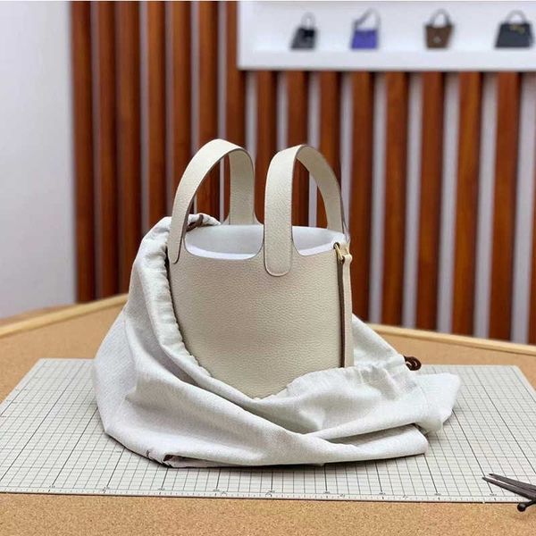 

luxury picotin lock bag basket vegetable women's bag togo bucket layer cow leather handbag 2023 new fashion versatile large capacity 0r