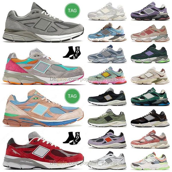 

990 v3 mens women casual shoes 9060 new sea salt white bricks wood glow arctic grey rain cloud violet jjjjound trainers 9060s glow cherry pi, Black