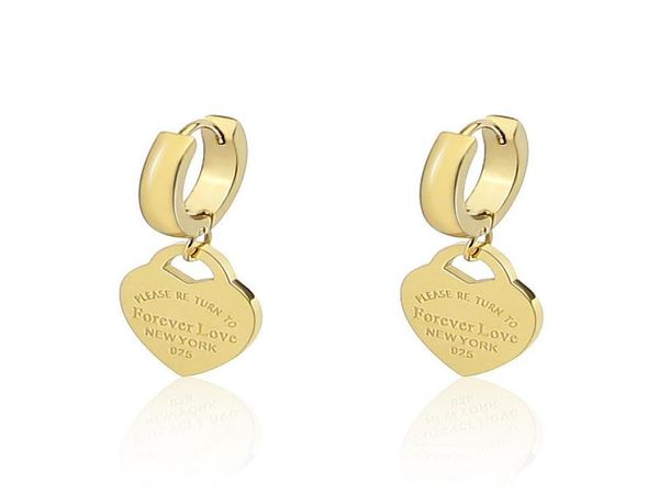 

dangle chandelier style stainless steel fashion jewelry heartshaped pendant earrings love for women039s party wedding gifts 2940911, Silver