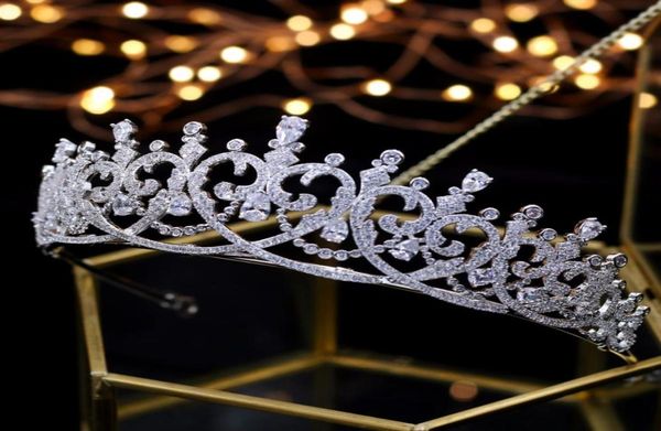 

new fashion baroque luxury crystal bridal crown tiaras light gold diadem tiaras for women bride wedding hair accessorie2302187, Silver