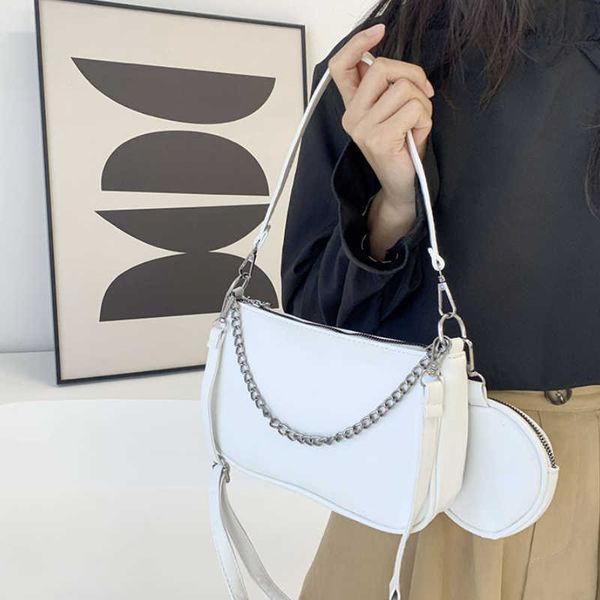 

women soft pu leather shoulder bag fashion female daily solid chain underarm bags lady crossbody bag tote bag 2pcs composite set