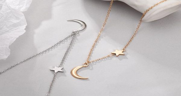 

stainless steel delicate forever love heart and moon star through pendant womens necklace available in gold silver tones1125705