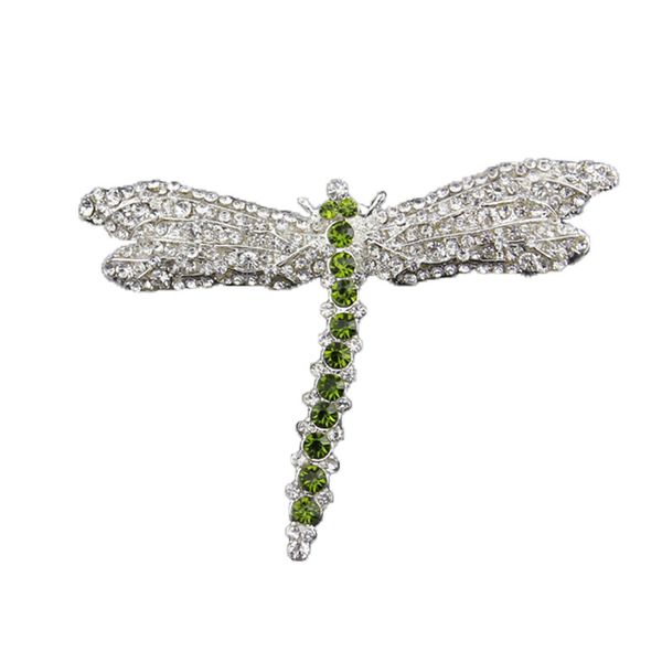

20pcs/lot crystal dragonfly shape brooch pin silver tone rhinestone insect brooches for women, Gray