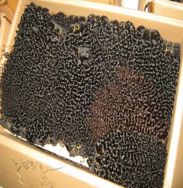 

3 bundles 300g black curl unprocessed indian bouncy small kinky curls weave 7a delivery5531372