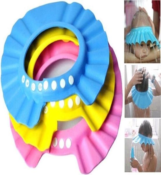 

2016 adjustable soft baby shampoo shower cap baby care products gorras kids bath hat1224640