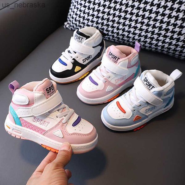 

new high children sports shoes pink girls sneakers handsome student basketball shoes school soft bottom running shoes e09062 l230518, Black;grey