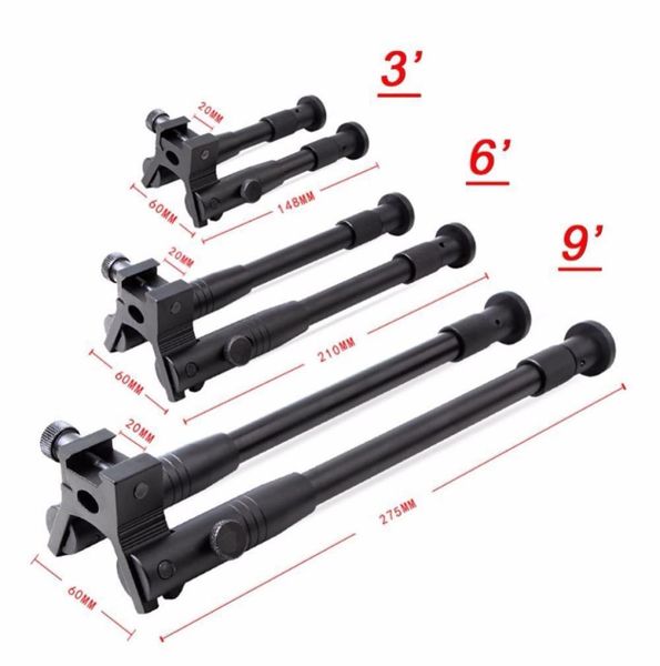 

adjustable metal hunting bipod 3quot 6quot 9quottactical rifle mount stand4879803