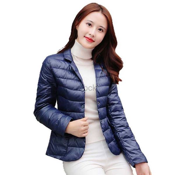 

women's down parkas sanishroly 2022 women ultra light white duck down jacket autumn winter ladies suit collar short warm coat puffer pa, Black
