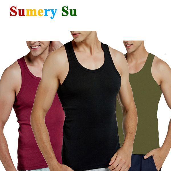

men' tank 2-piece/batch tank men' cotton running tank cool summer gym sports slimming colorful casual underwear men' gi, White;black