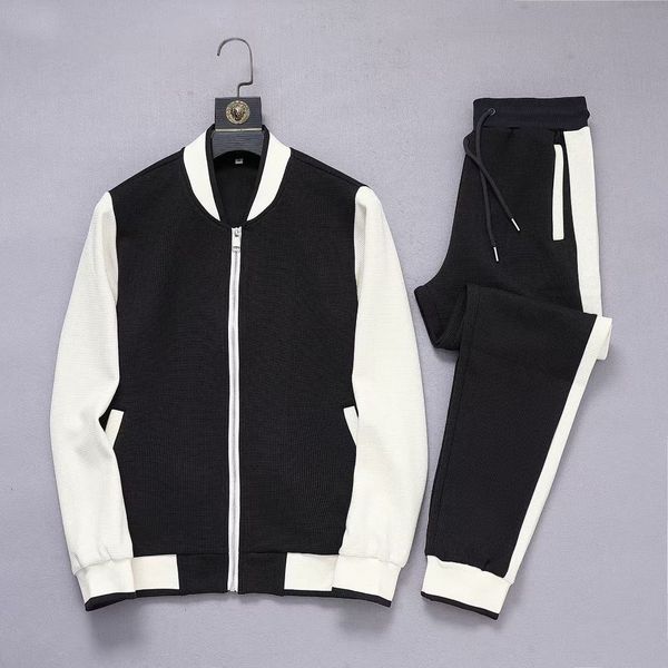 

men's tracksuits plus size outerwear & coats sizehoodies hoodies suit hooded casual fashion color stripe printing asian size wild breat, Gray