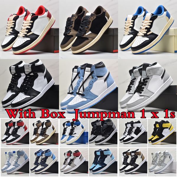 

jumpman 1 1s mens basketball shoes spider-verse bred patent starfish chicago lost found university blue dark mocha lucky green men women tra, White