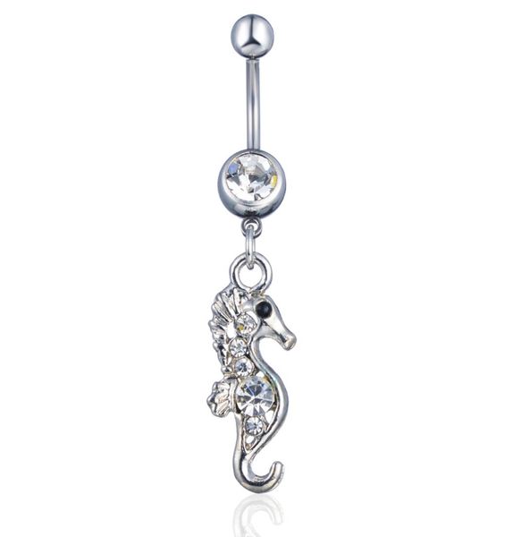 

d0282 2 colors the seahorse style belly button navel rings with mix9923804, Silver