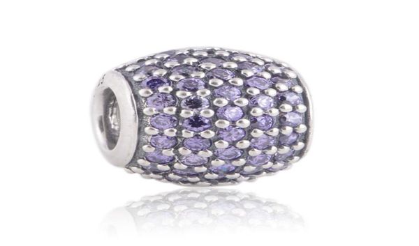 

100 925 sterling silver purple pave cz ball bead fits european jewelry chamilia charm bracelets9699343, Black