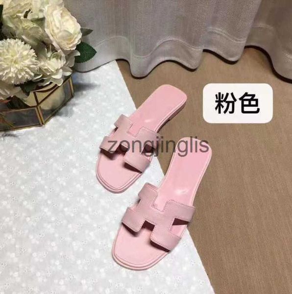 

shoes bear women slipper 2023 summer oran her sandal women's designer slippers baida color matching leather flat sandals for tourism li