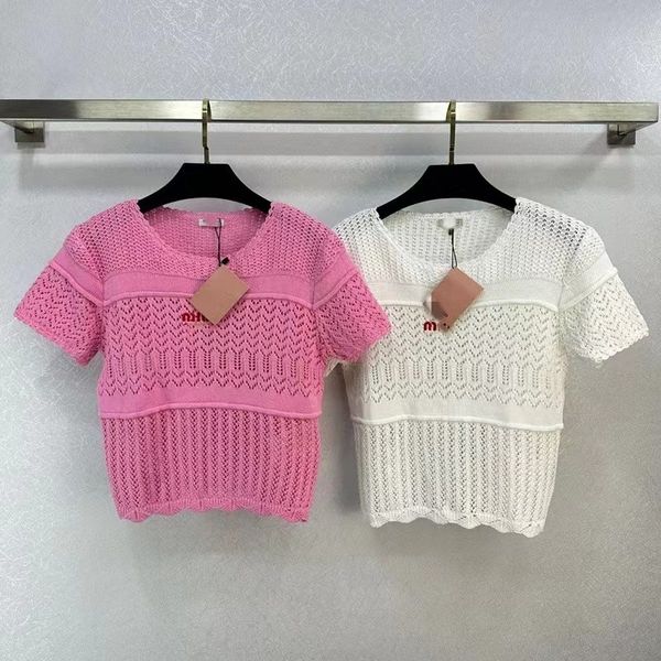 

designer fashion limited edition embroidery woven skein empty letter t-shirt shirt ladies lapel sweet style stylish upper class top, White