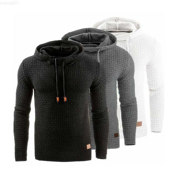 

men's sweaters 2021 brand long sleeve solid color hooded mens sweater tracksuit pullovers casual sweater men sportswear l230719, White;black