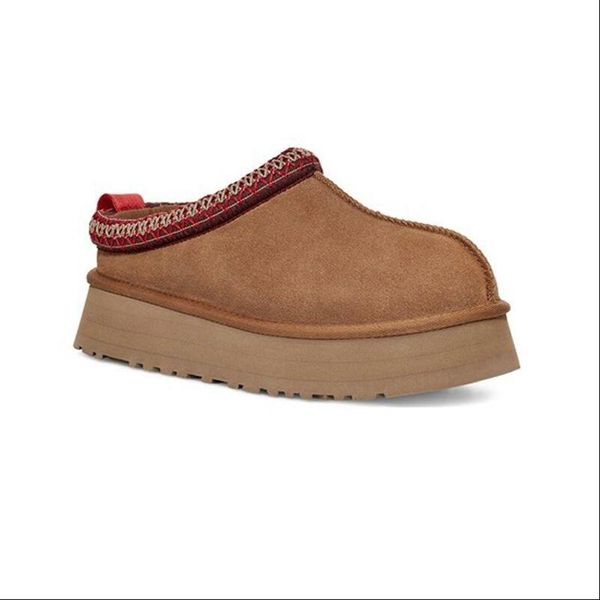 

Womens Tazz Slippers Tasman Fur Slides Classic Ultra Mini Platform Boot Slip-on Les Petites Suede Wool Blend Comfort Winter Designer Booties size 35-44, Red