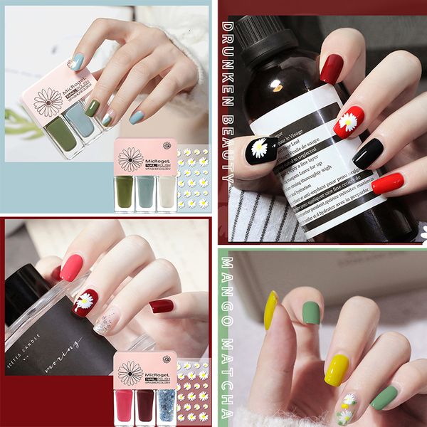 

nail polish micro glue baking 3 color set 2023 water based tear off durable quick drying 230718