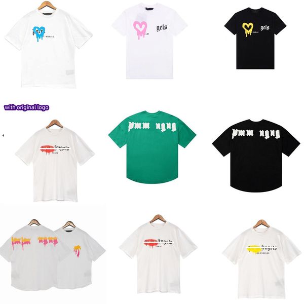 

designer shirt men angel pa new summer loose tees palmss fashion casual shirt luxurys clothing street cute shirts men women couple t shirts, White;black