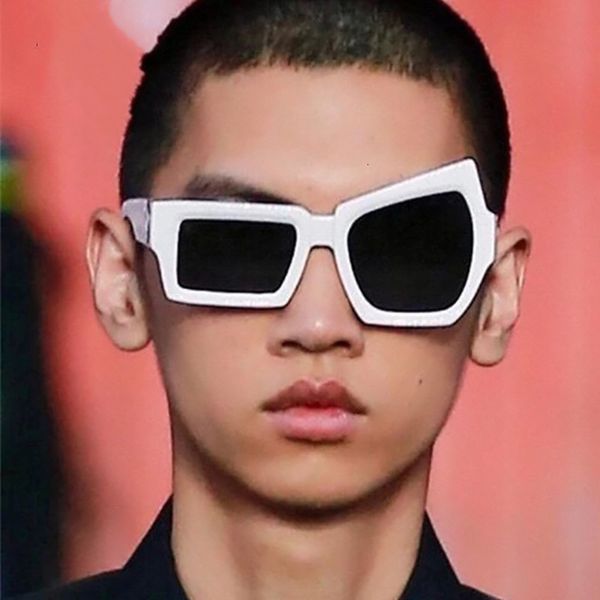 

sunglasses fashion irregular square man brand designer personality sun glasses male white black mirror de sol 230718
