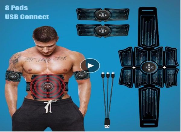 

ems abdominal muscle stimulator trainer usb connect abs fitness equipment training gear muscles electrostimulator toner massage8516509