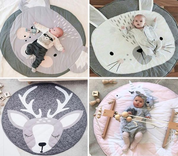 

90cm round baby playmat nursery rug crawling mat teepee floor mats soft play rugs creeping children room decorative carpet pads1202431