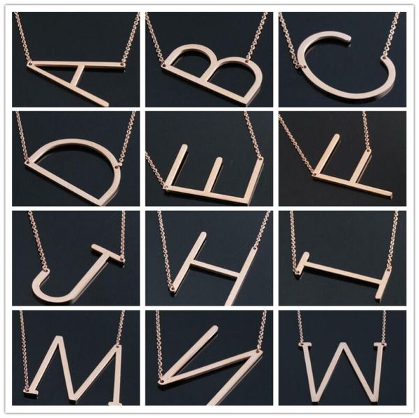 

women039s fashion stainless steel 26 letter az gold silver rose necklaces pendants jewelry gift you can cho4119985