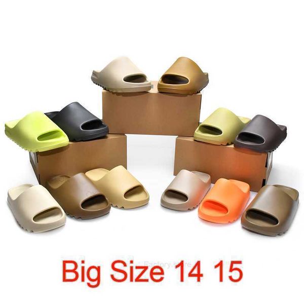 

big size 14 15 sandals slides slippers men women glow green desert sand black bone white core ochre new pure onyx orange resin soot restock