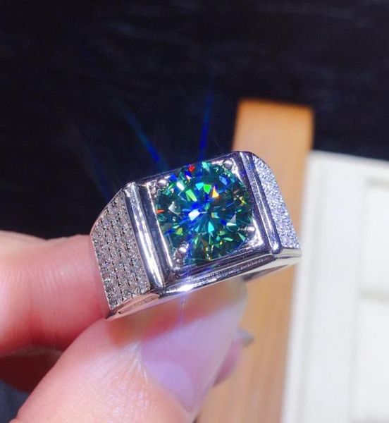 

solitaire 2ct lab green sona diamond ring 925 sterling silver engagement wedding band rings for men moissanite party accessory5593571, Slivery;golden