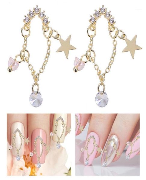 

3pcs metal nail studs shiny manicures ornaments fingernail pendant adornments gel11822798, Red;pink