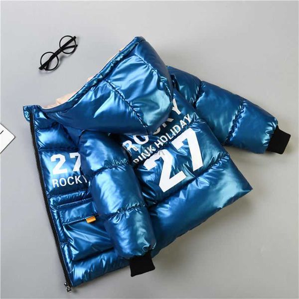 

women's down parkas boys winter coat padded jacket 2020 new children's thick down jacket children's clothing bright face padd, Black