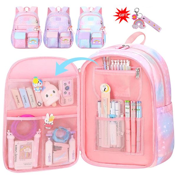 

school bags cute girls school bags children primary school backpack satchel kids book bag princess schoolbag mochila infantil 2 szies 230718