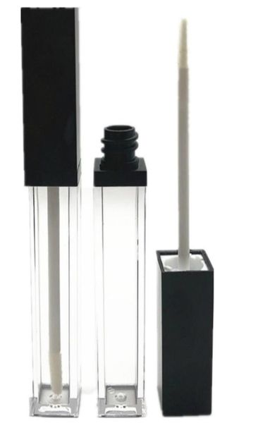 

whole 8ml square black empty lip gloss tubes clear lipgloss refillable bottles liquid lip gloss bottles makeup packaging conta9405715