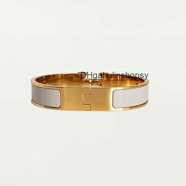 

aher mas designer luxury brand enamel bracelet bangle classic h bangle enamel 18k gold for men women birthday mother' day jewelry holid, Black