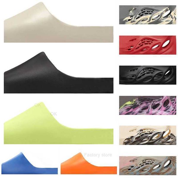 

with box slipper slides mens womens sandal sliders slippers slide sandals enflame orange desert sand resin bone designer pantoufle trainers, Black