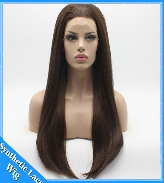 

cosplay 1626 inch 180 density silky straight synthetic lace front full lace wig heat resistant fiber with baby hair for black 5227133
