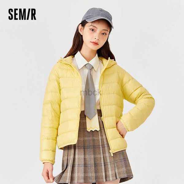 

women's down parkas semir down jacket women light and thin hooded windproof winter new black technology waterproof solid jacket fashion