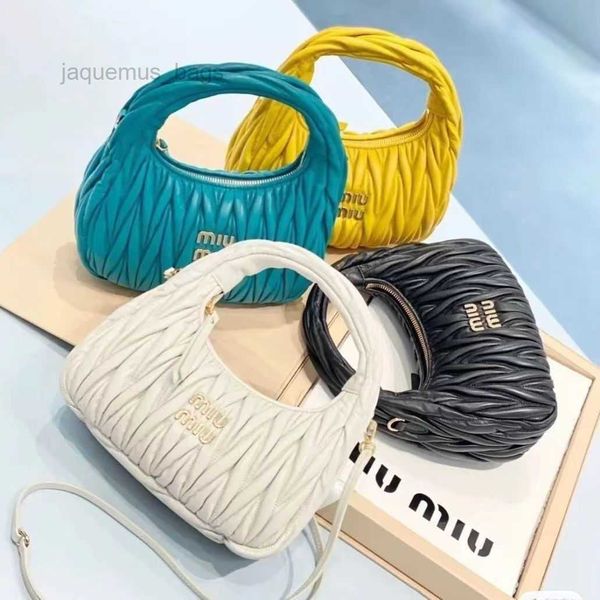 

sheepskin miu bag small pleated one shoulder crossbody handbag