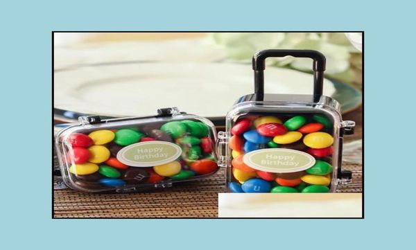 

favor holders wedding party supplies events acrylic clear mini rolling travel suitcase candy box baby shower favors table decorati9714508