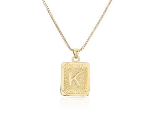 

new copper plated real gold hip hop necklace square 26 english capital letters pendant cast on both sides18650418408738, Silver