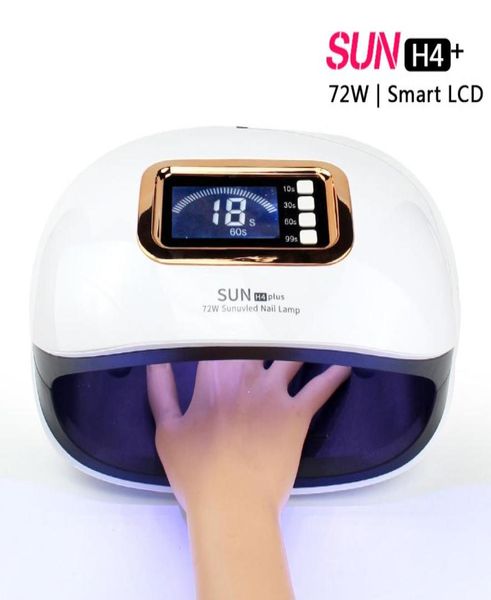 

sun h4 plus ice lamp lamp for manicure nails uv led nail 72w curing gel polish varnish machine with timer 10s 30s 60s 99s8704178