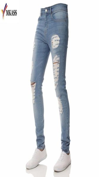 

jeans men with holes denim super skinny famous designer brand slim fit jean pants scratched biker jeans6106807, Blue